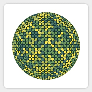 Metaballs Pattern Sphere (Green Yellow) Magnet